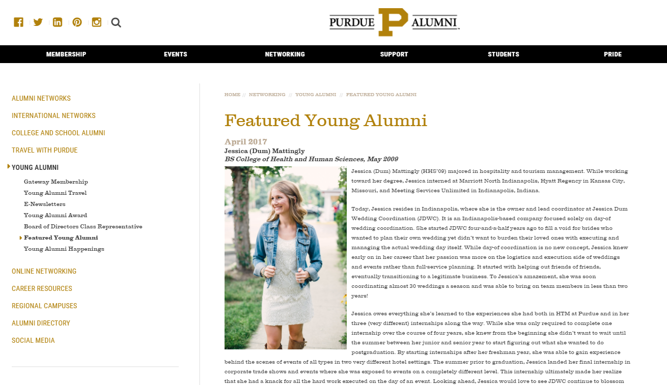 Purdue Young Alumni with Jessica Dum Wedding Coordination