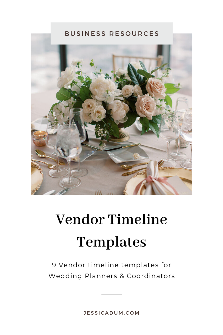 9 vendor timeline templates to use for crafting the perfect wedding timeline in minutes, not hours, every time! Having a professional, detailed vendor timeline will not only ensure a stress-free day but it will elevate your client experience and impress not only them but their vendors too! Along with 9 real-life vendor timelines I personally have created and executed, I’ll walk you through creating your own vendor timeline, determining what should be included on every one, and even sharing my step by step workflow to developing and finalizing a client’s vendor timeline!